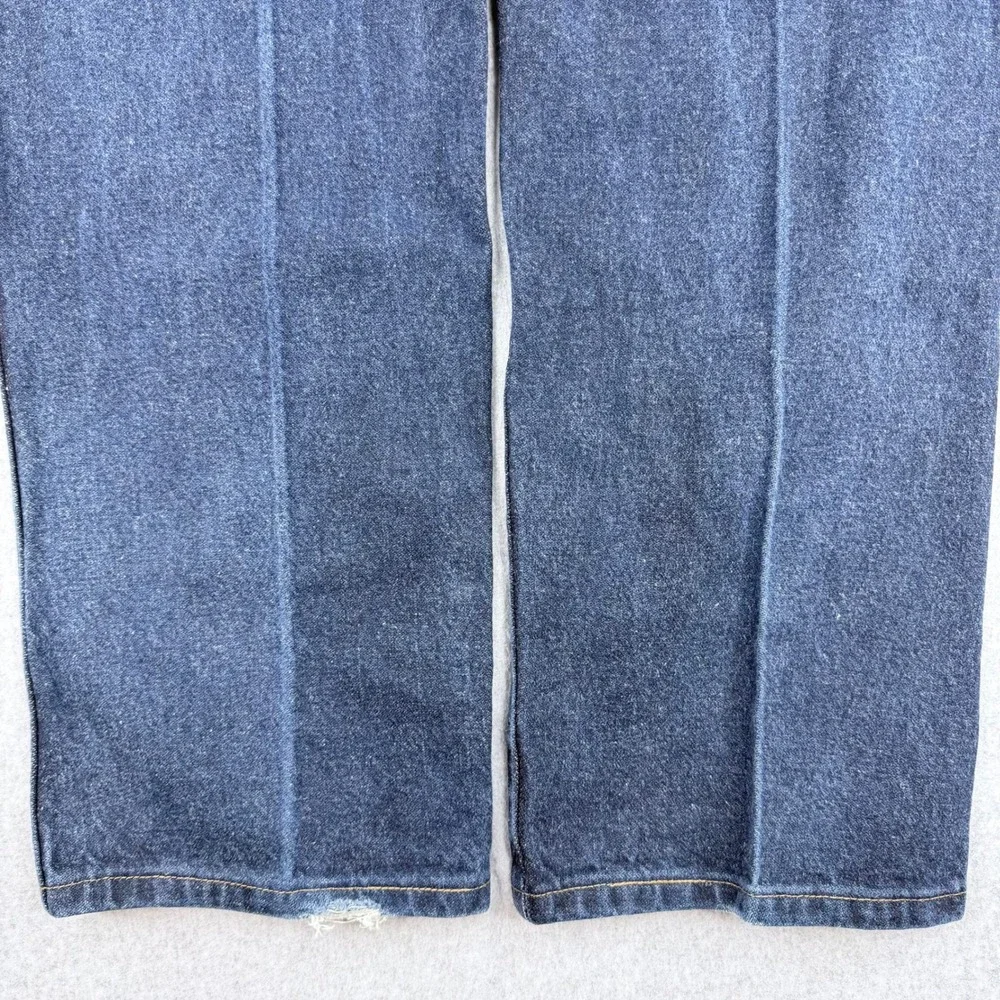 Wrangler 933SEDD Vintage Jeans 35x34 Made in USA Black Patch Dark Indigo Denim